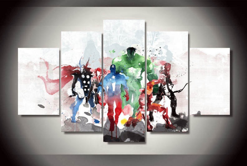 792x531 5 Panel Marvel Avengers Canvas Painting Octotreasure - Marvel Painting