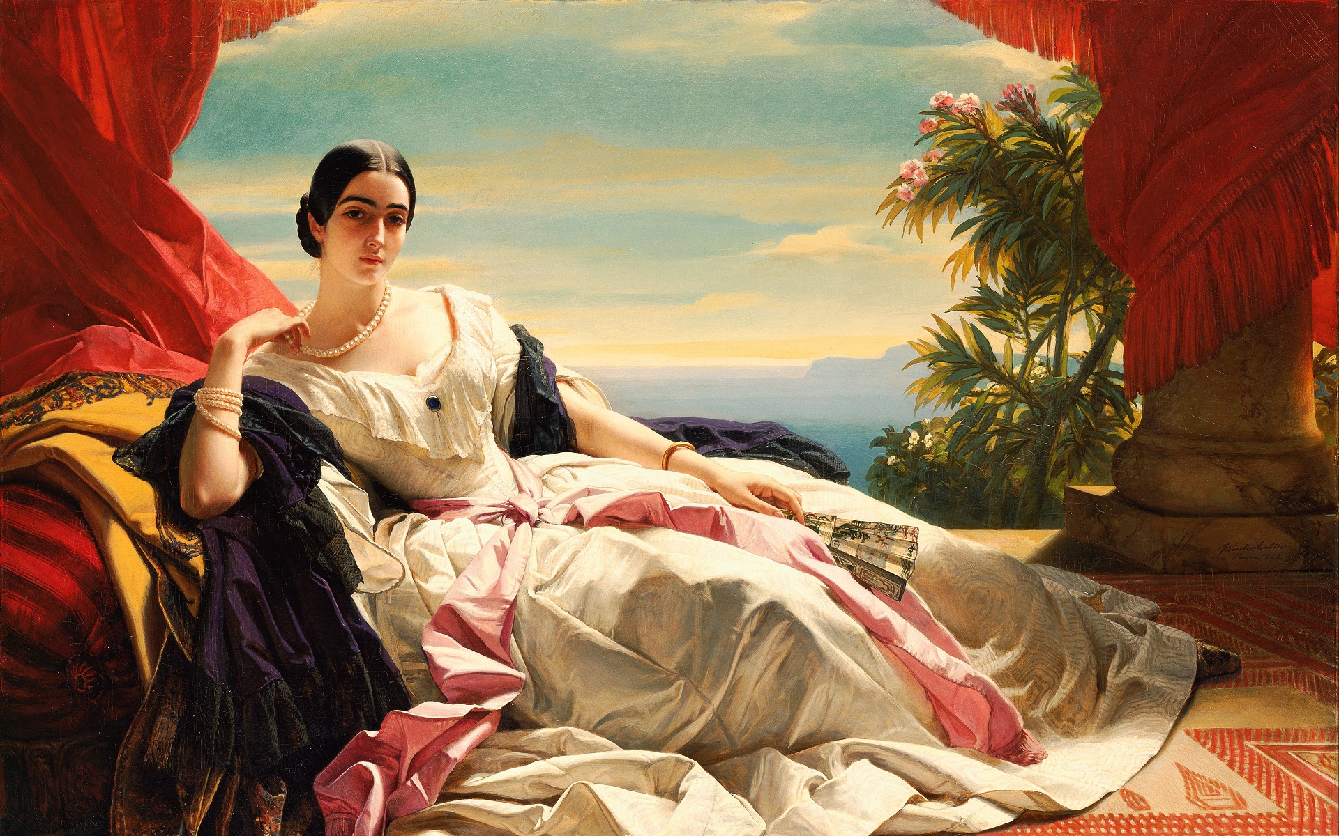 1920x1200 Beautiful Woman Marvelous Painting Wide Poster Wallpapers Hd - Marvelous Painting
