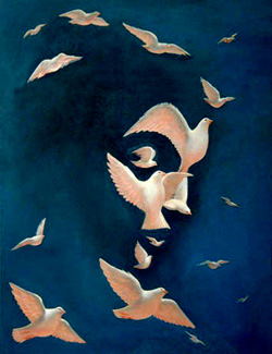 250x325 Dove And Peace Optical Illusion - Marvelous Painting