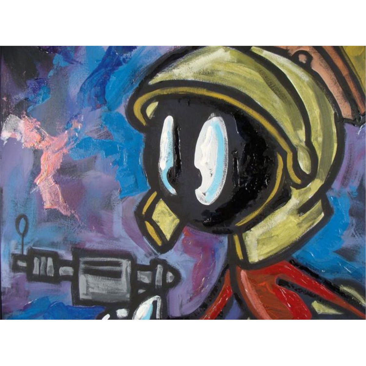 1200x1200 Dick Duerrstein Orig Marvin The Martian Wgun Painting - Marvin Painting