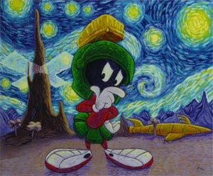 300x248 Marvin The Martian And Starry Night My Boyfriend - Marvin The Martian Painting