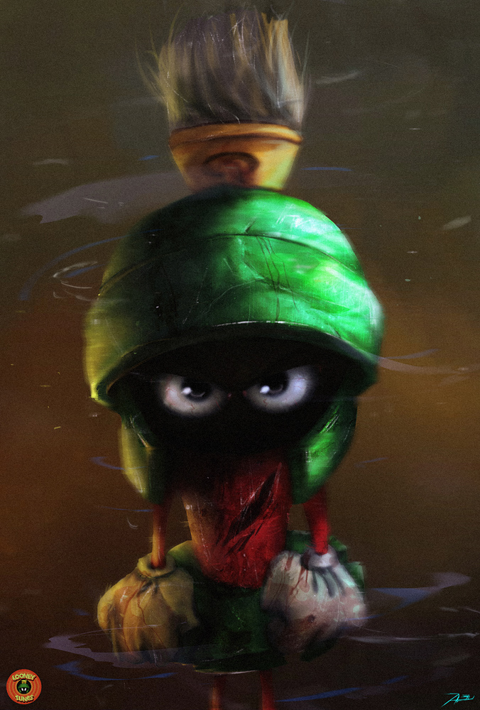 676x1000 Marvin The Martian By Adduart - Marvin The Martian Painting