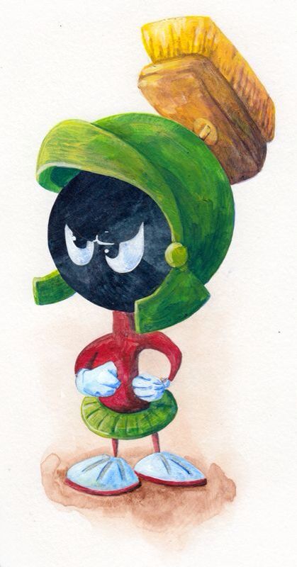 419x800 Marvin The Martian Oil Painting Follow Marvin - Marvin The Martian Painting
