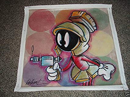425x319 Dick Duerrstein Signed Auto Marvin The Martian Original Painting - Marvin The Martian Painting