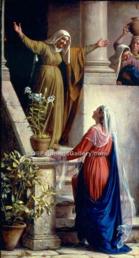 458x850 Mary And Elizabeth By Carl Heinrich Bloch (Painting Id Dv 2082 Ka) - Mary And Elizabeth Painting