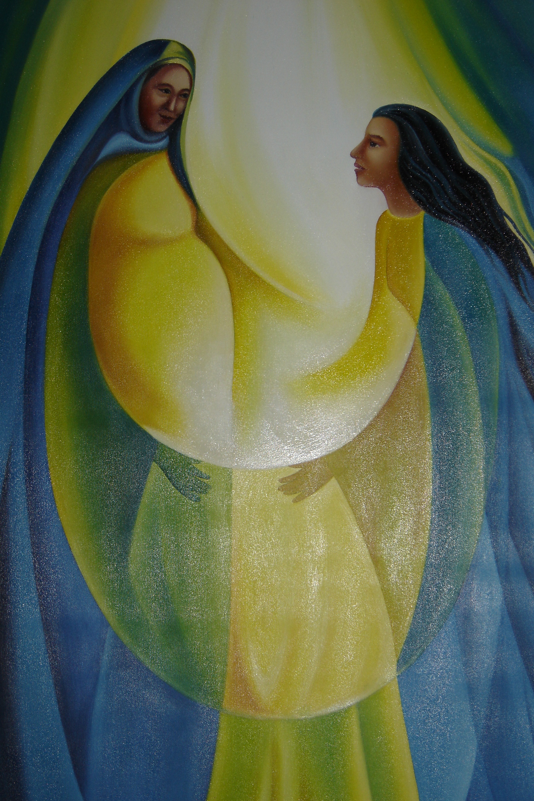 1728x2592 The Solidarity Of Mary And Elizabeth Walk The Way - Mary And Elizabeth Painting