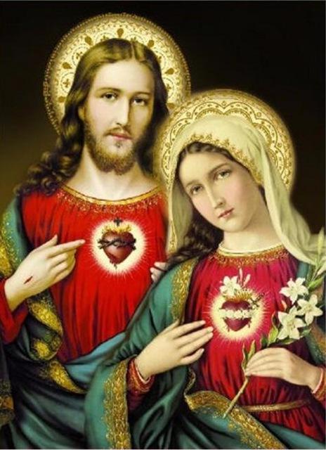 464x640 Jesus Amp Mary Diy Diamond Painting Mosaic Kits In 12 Variations - Mary And Jesus Painting