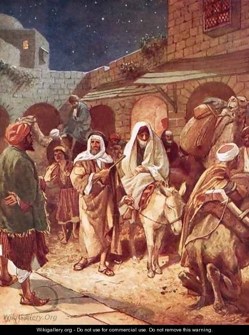 490x660 Joseph And Mary Arrive - Mary And Joseph Painting