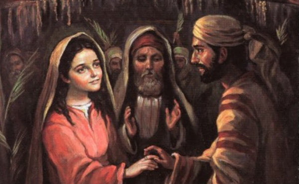 600x370 Life Of Mary (Iv) Betrothal To Joseph - Mary And Joseph Painting