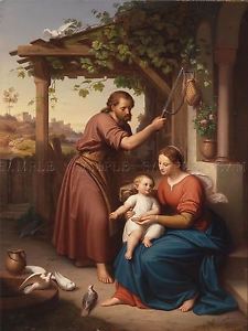 225x300 Painting Allegory Biblical Frank Mary Joseph Infant Jesus Art - Mary And Joseph Painting