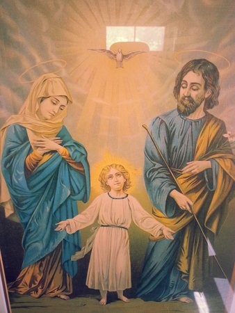 338x450 Painting Depicting The Child Jesus, Mary, And Joseph, The Holy - Mary And Joseph Painting