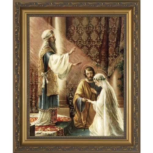 500x500 Wedding Of Joseph Amp Mary Framed Print The Catholic Company - Mary And Joseph Painting