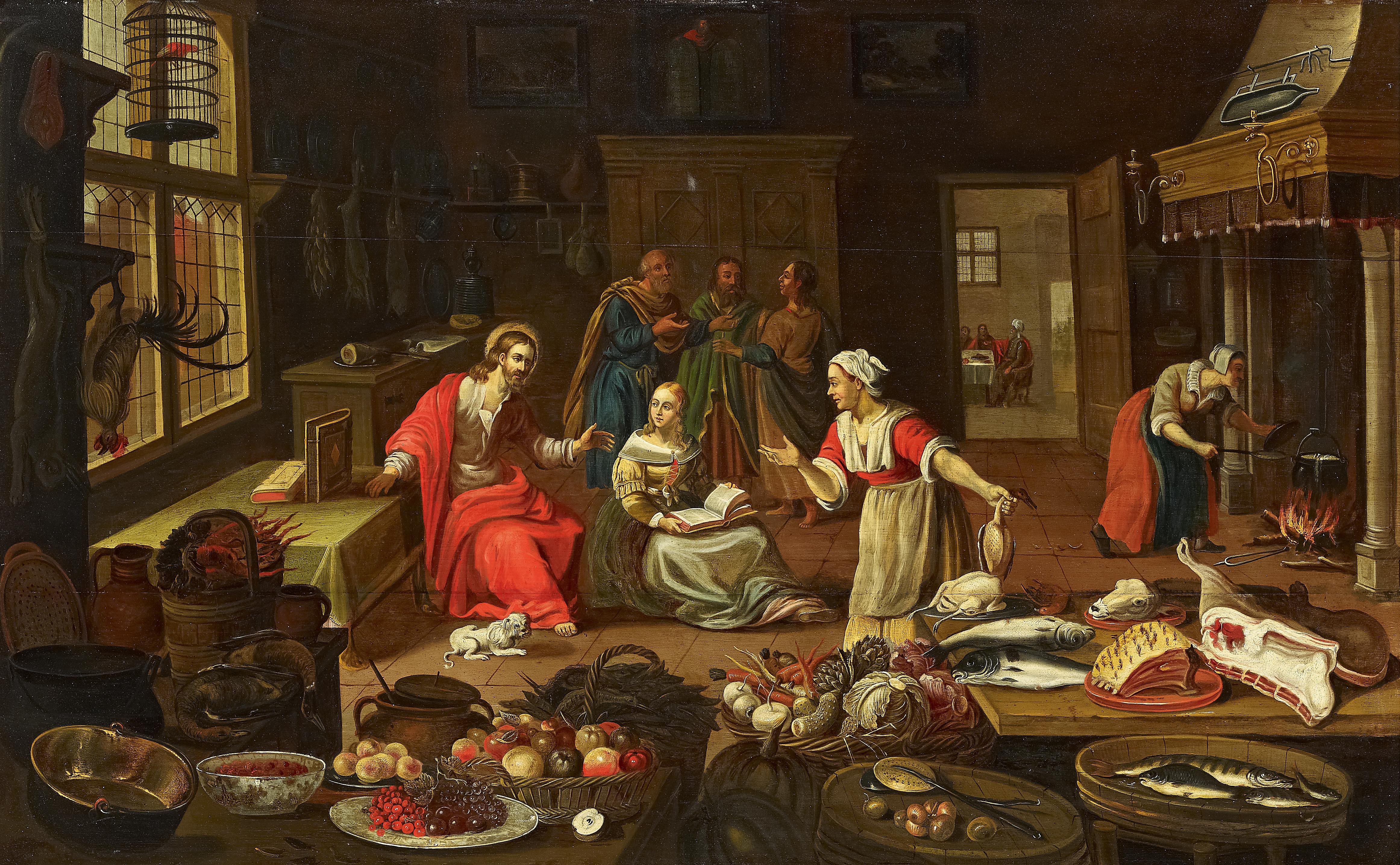 4647x2872 Jesus - Mary And Martha Painting