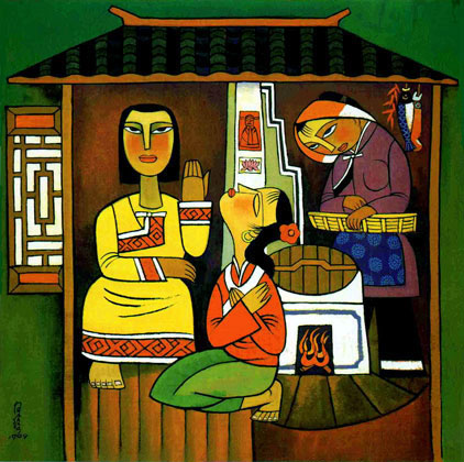 422x420 Martha Amp Mary - Mary And Martha Painting