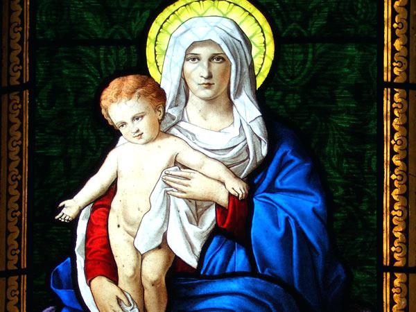 600x450 Mary Holding Baby Jesus Krishnaenterprises - Mary Holding Baby Jesus Painting