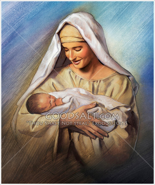 503x600 Baby Jesus And Mary - Mary Holding Baby Jesus Painting
