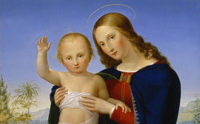 670x415 Madonna And Child National Museum Of Women In The Arts - Mary Holding Baby Jesus Painting