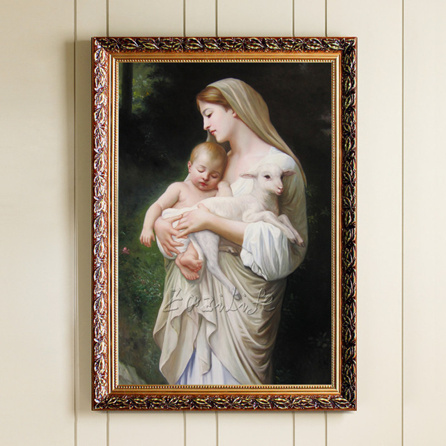 640x640 Jesus Christ Print Painting Virgin Monther Mary Holding Baby - Mary Holding Jesus Painting