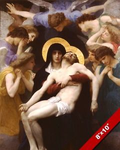 240x300 La Pieta Mary Holding Crucified Lord Jesus Christ Painting Art - Mary Holding Jesus Painting