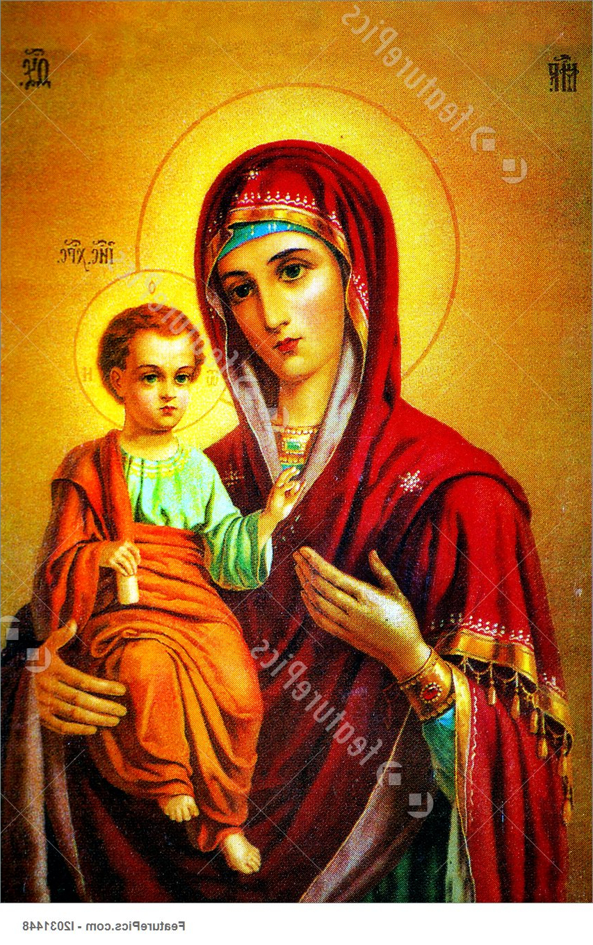 853x1360 Mary Holding Jesus Painting Virgin Mary With Jesus Icon Picture - Mary Holding Jesus Painting