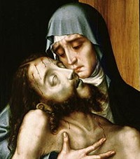 200x227 Pieta In Art Image Of Virgin Mary Holding Dead Christ - Mary Holding Jesus Painting