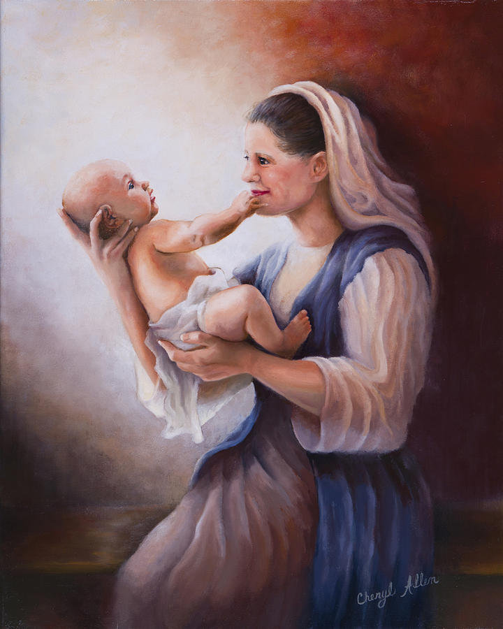 720x900 Mary And Jesus Painting By Cheryl Allen - Mary Jesus Painting