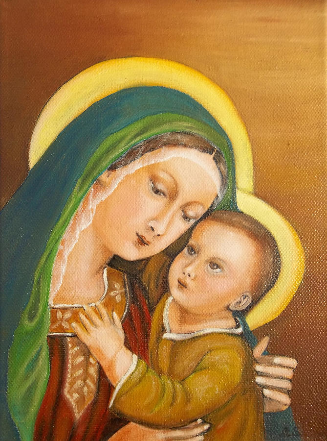 669x900 Mary And Jesus Painting By M S - Mary Jesus Painting
