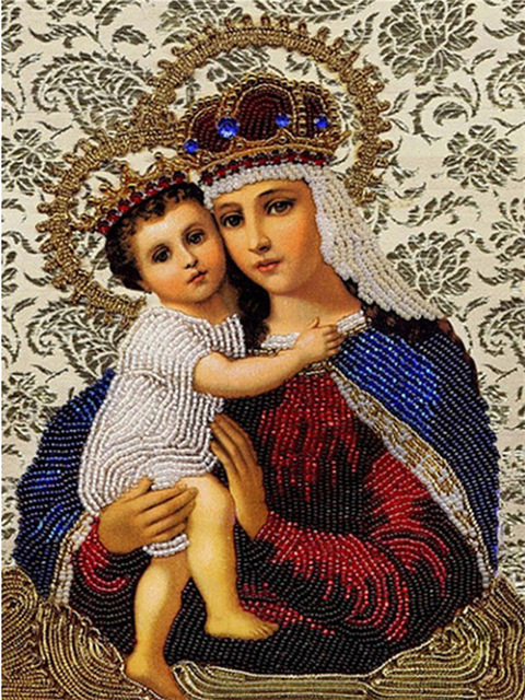 480x640 Diy 5d Needlework Diamond Embroidery Fashion Religion Paintings - Mary Jesus Painting