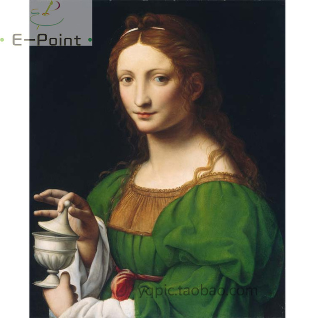 640x640 Da Vinci Mary Magdalene Oil Painting Print On Cotton Canvas - Mary Magdalene Painting