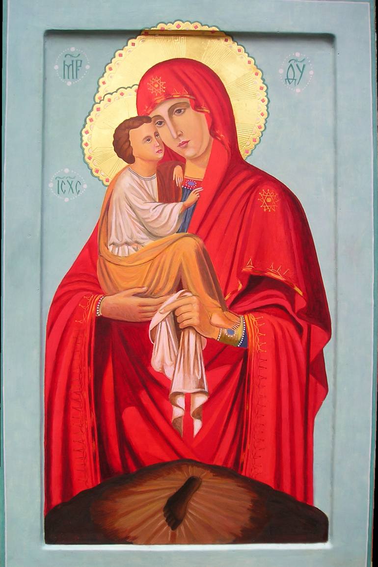 770x1155 Saatchi Art Theotokos Of Pochayiv( Icon Of Mary, Mother Of Jesus - Mary Mother Of Jesus Painting