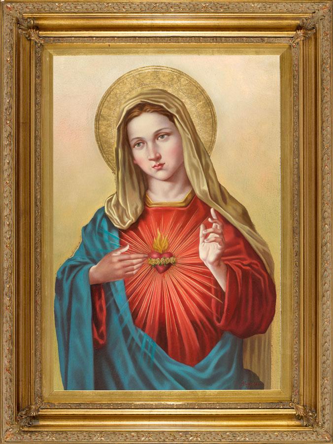 676x900 Immaculate Heart Of Mary Oil Canvas Painting - Mary Painting