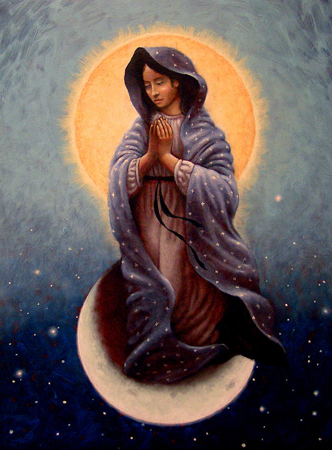 665x900 Mary Queen Of Heaven Painting By Timothy Jones - Mary Painting