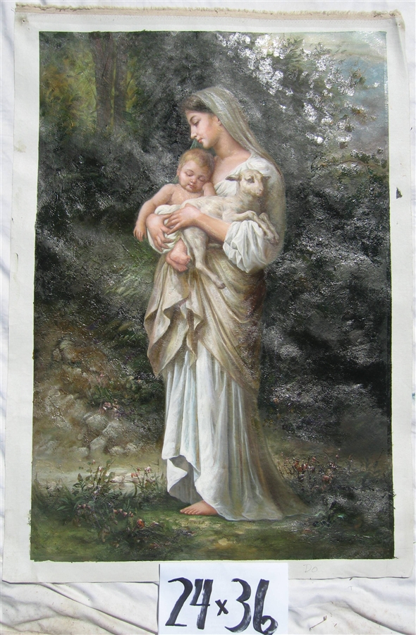 590x900 Mother Mary With Baby Jesus Original Oil Painting - Mary Painting