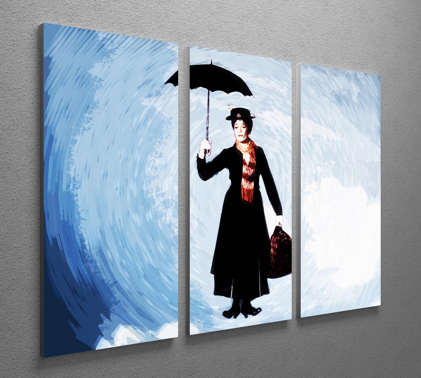 1400x1255 Mary Poppins 3 Split Panel Canvas Print Canvas Art Rocks - Mary Poppins Painting