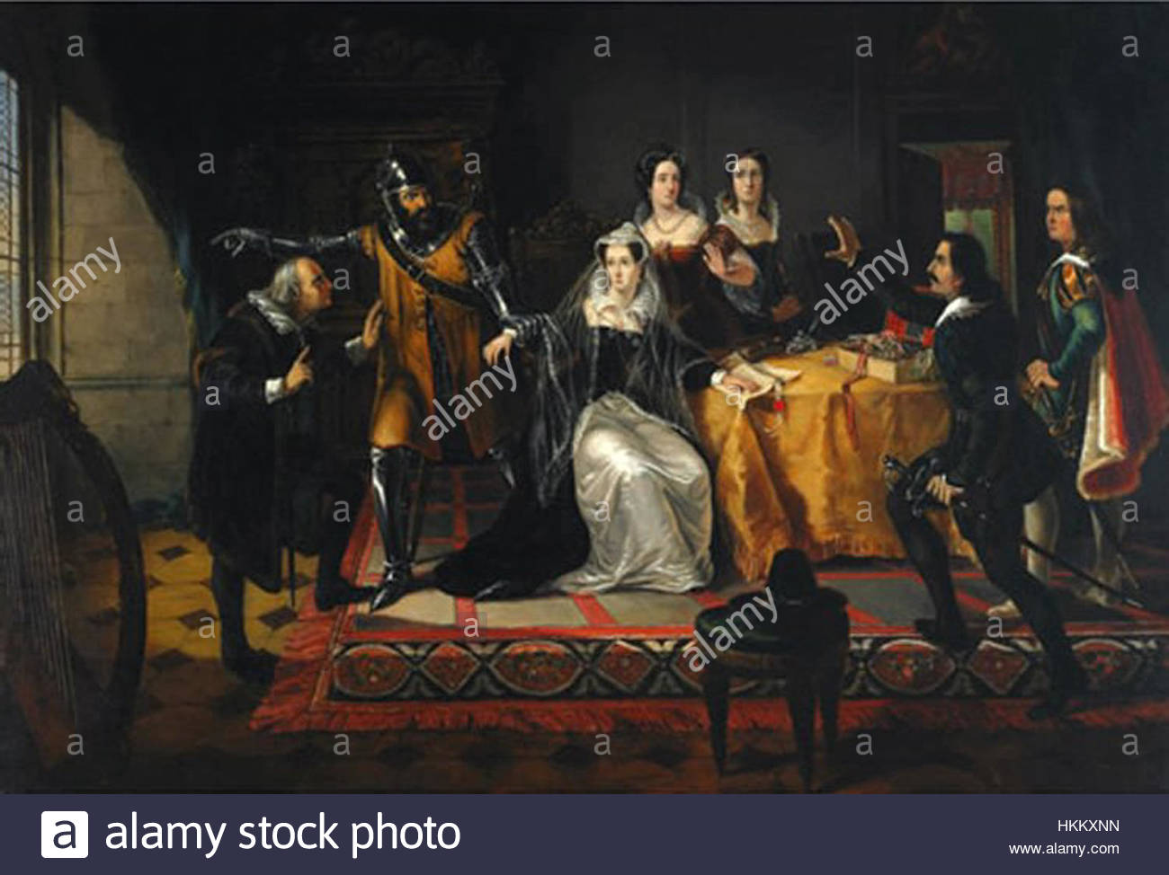 1300x974 Mary, Queen Of Scots, And Entourage', Oil Painting By Cornelius - Mary Queen Of Scots Painting