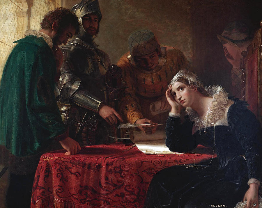 900x715 The Abdication Of Mary Queen Of Scots Painting By Joseph Severn - Mary Queen Of Scots Painting
