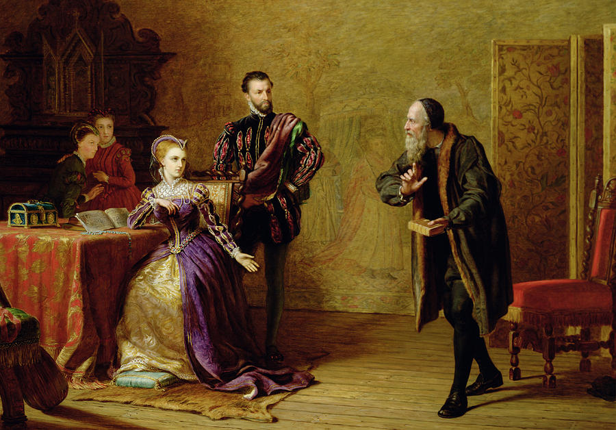 900x628 Mary, Queen Of Scots And John Knox Painting By Samuel Sidley - Mary Queen Of Scots Painting