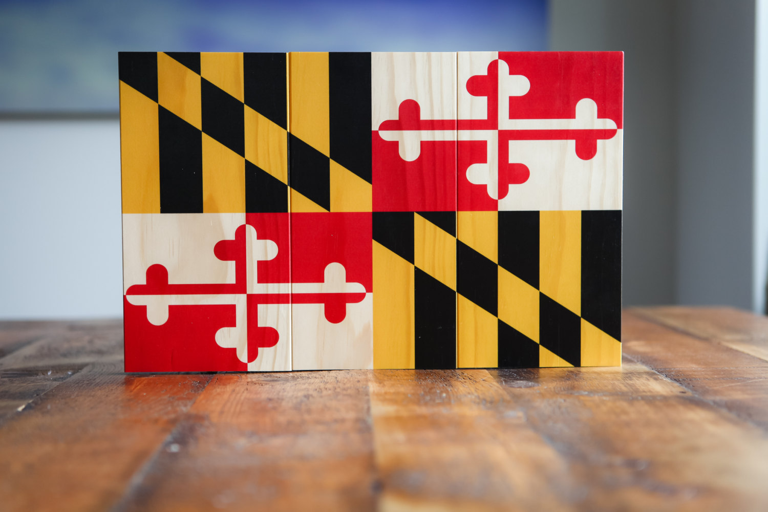 1500x1000 Maryland Flag Printed On Rustic Wood - Maryland Flag Painting
