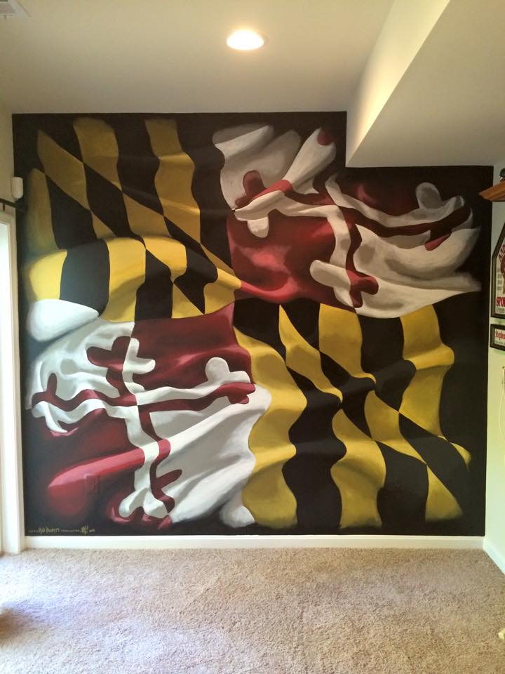 720x960 Fresh Paint Maryland Flag Art Mad Propst Productions Fine - Maryland Flag Painting