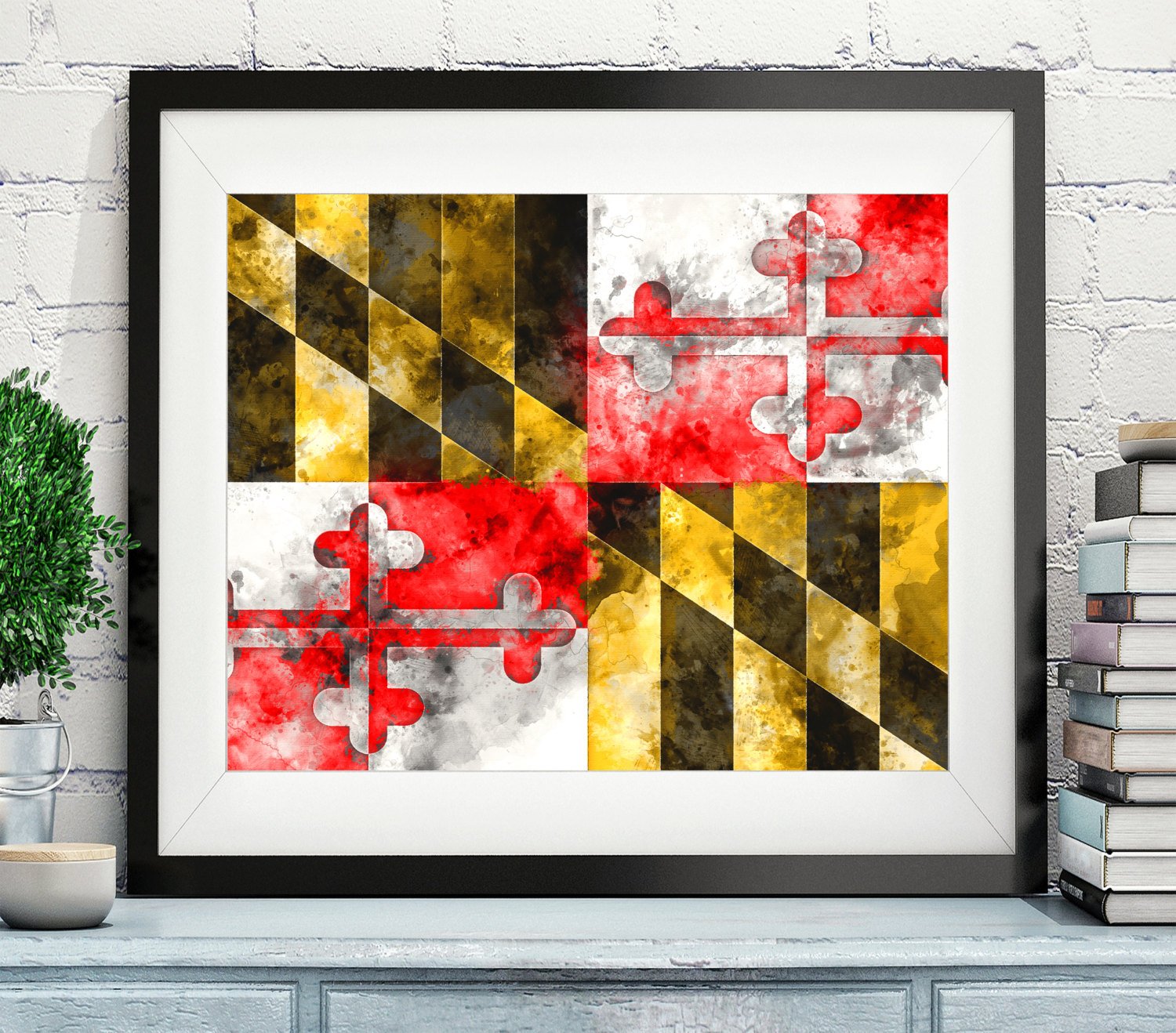1500x1318 Maryland Flag Art, Maryland Flag Print, Flag Poster, State Flags - Maryland Painting