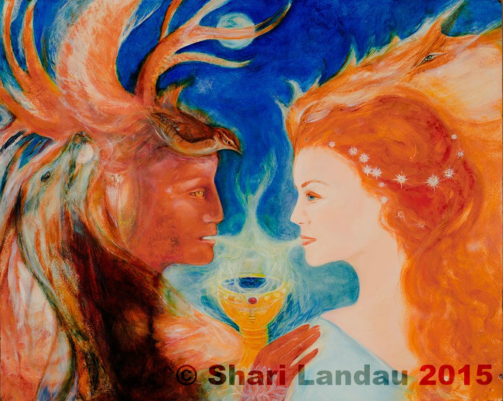 1038x826 Union Of Sacred Feminine And Sacred Masculine Sacred Art - Masculine Painting