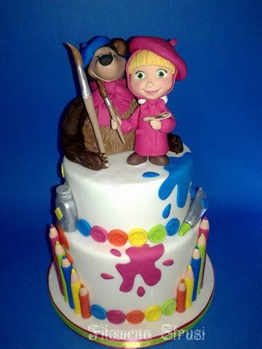 370x493 Masha And Bear Painting - Masha Painting