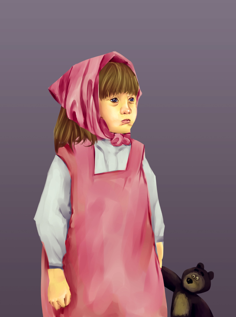 800x1075 Masha And The Bear By Banutra - Masha Painting