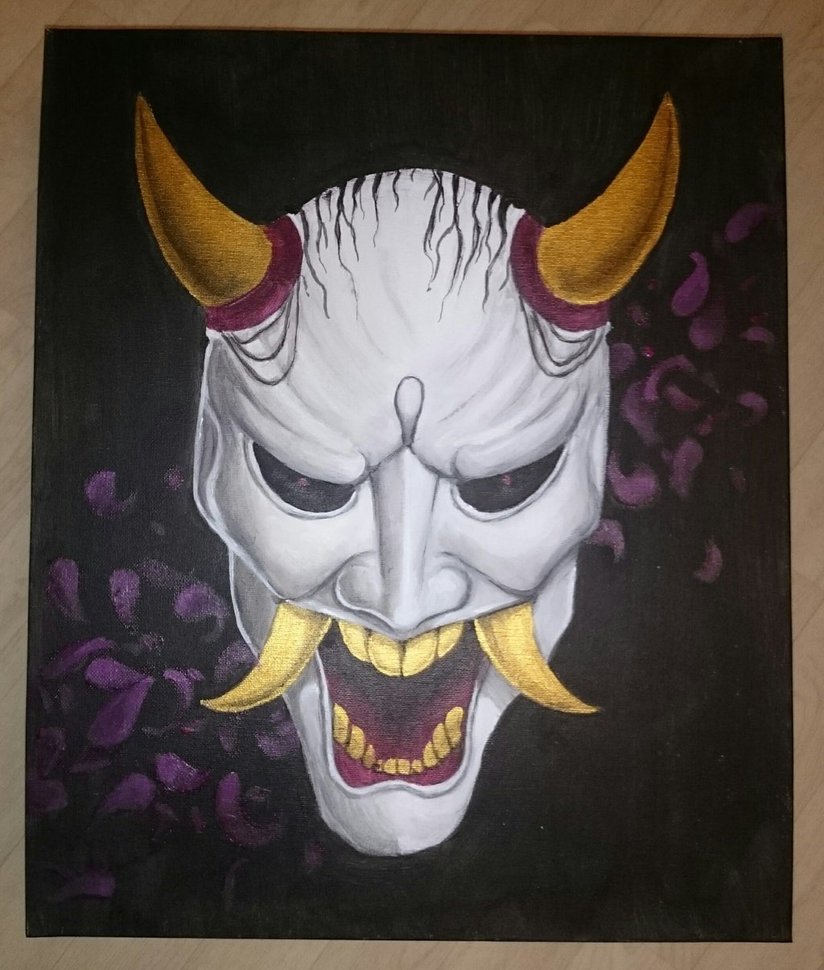 824x970 Hannya Mask Painting By Katzina - Mask Painting