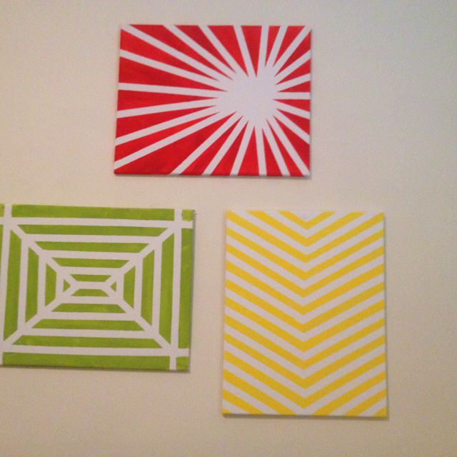 640x640 Easy Wall Art With Just Canvas, Masking Tape And Paint! Crafting - Masking Painting