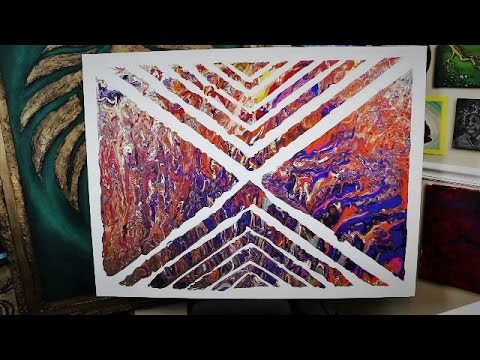 480x360 Add Pattern To Fluid Painting With Masking Tape - Masking Painting
