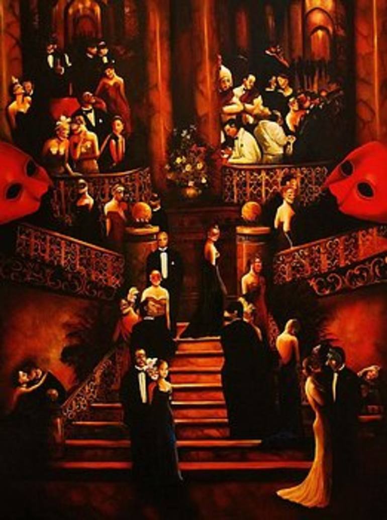 770x1033 Saatchi Art Masquerade Ball Painting By Dalgis Edelson - Masquerade Ball Painting