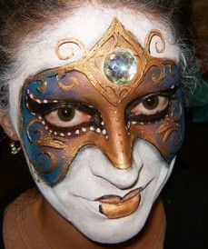 229x274 Face Painting Masquerade Mask Makeup, Face Painting By Jinny Houle - Masquerade Mask Painting