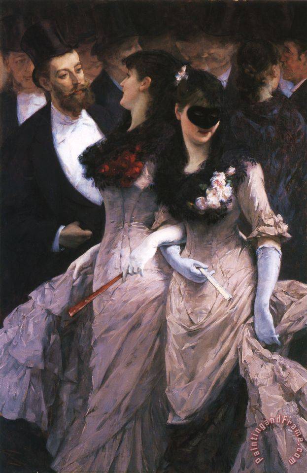 623x960 Charles Hermans At The Masquerade Painting - Masquerade Painting