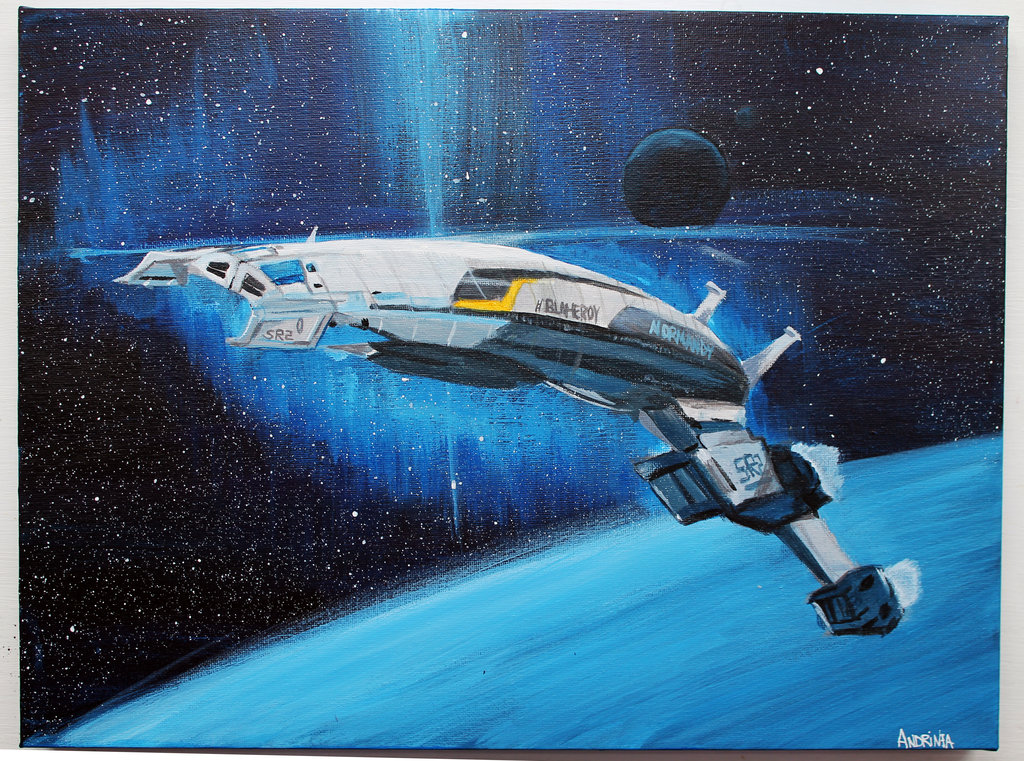 1024x761 Normandy Mass Effect Painting By Andrinja - Mass Effect Painting